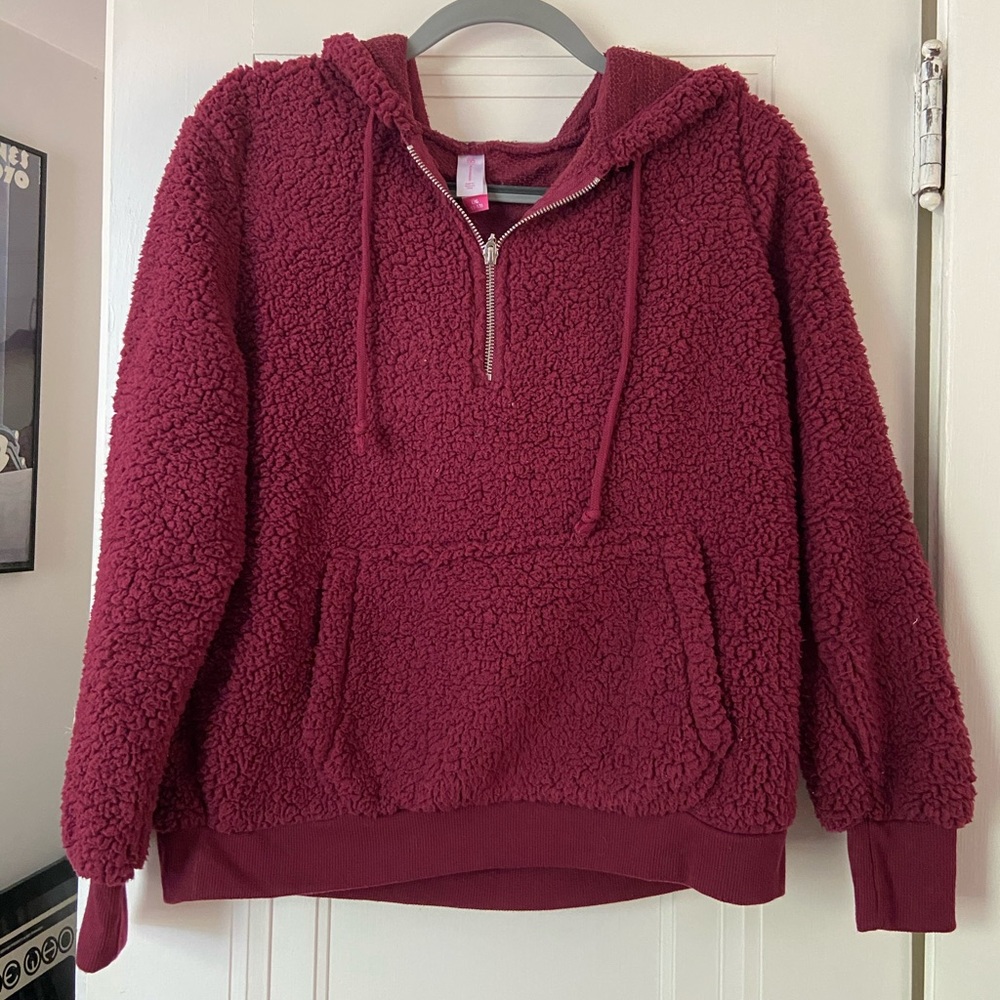 Furry Quarter Zip Hoodie Size L